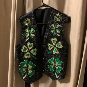 St. Patrick’s day Sequin Vest Fun Bling Fancy